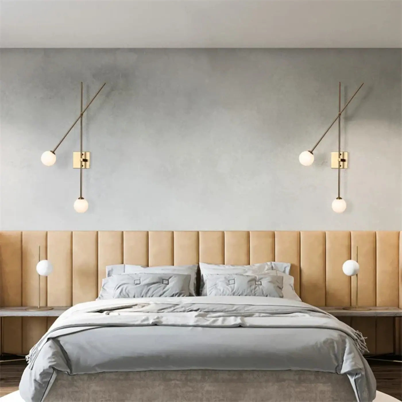 Applique murale LED dorée en métal style géométrique — vue 2