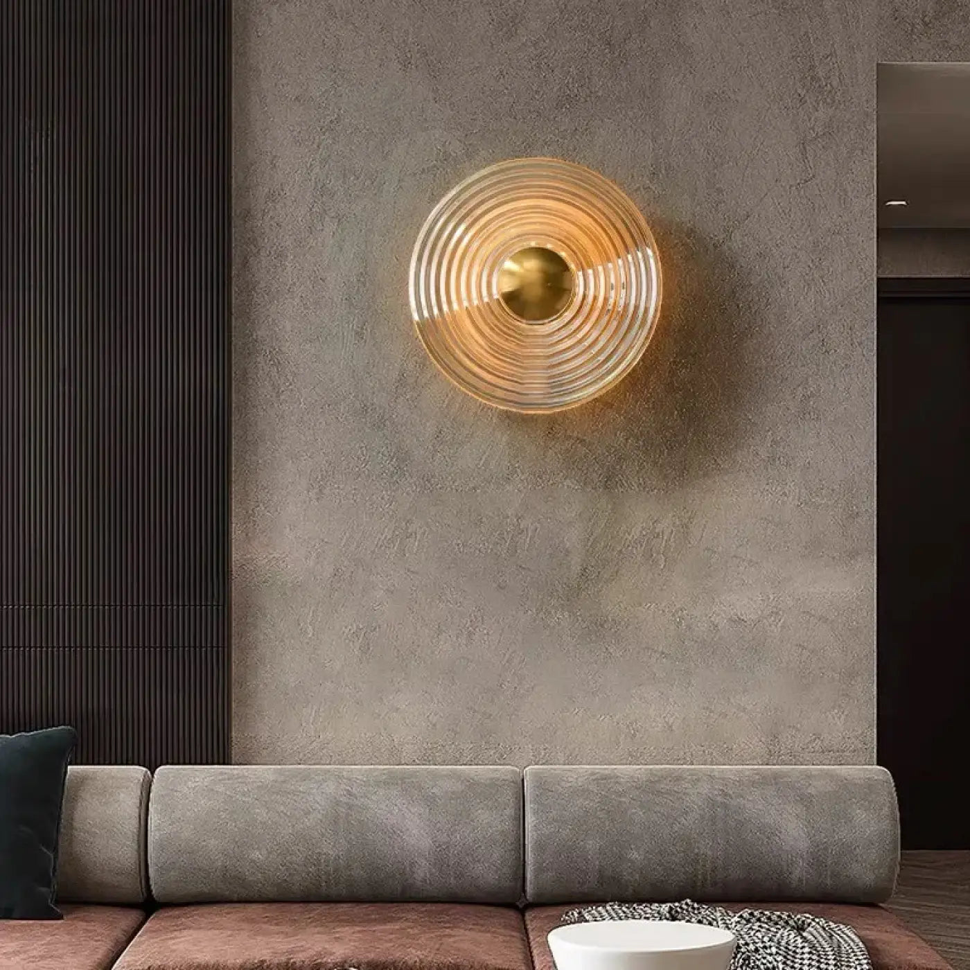 Applique murale LED dorée en verre intensité réglable — vue 1