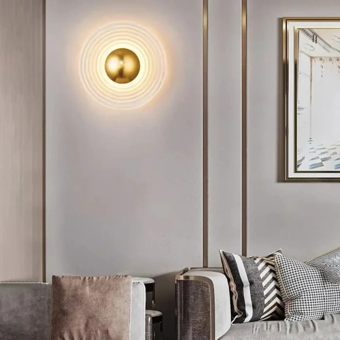 Applique murale LED dorée en verre intensité réglable — vue 2