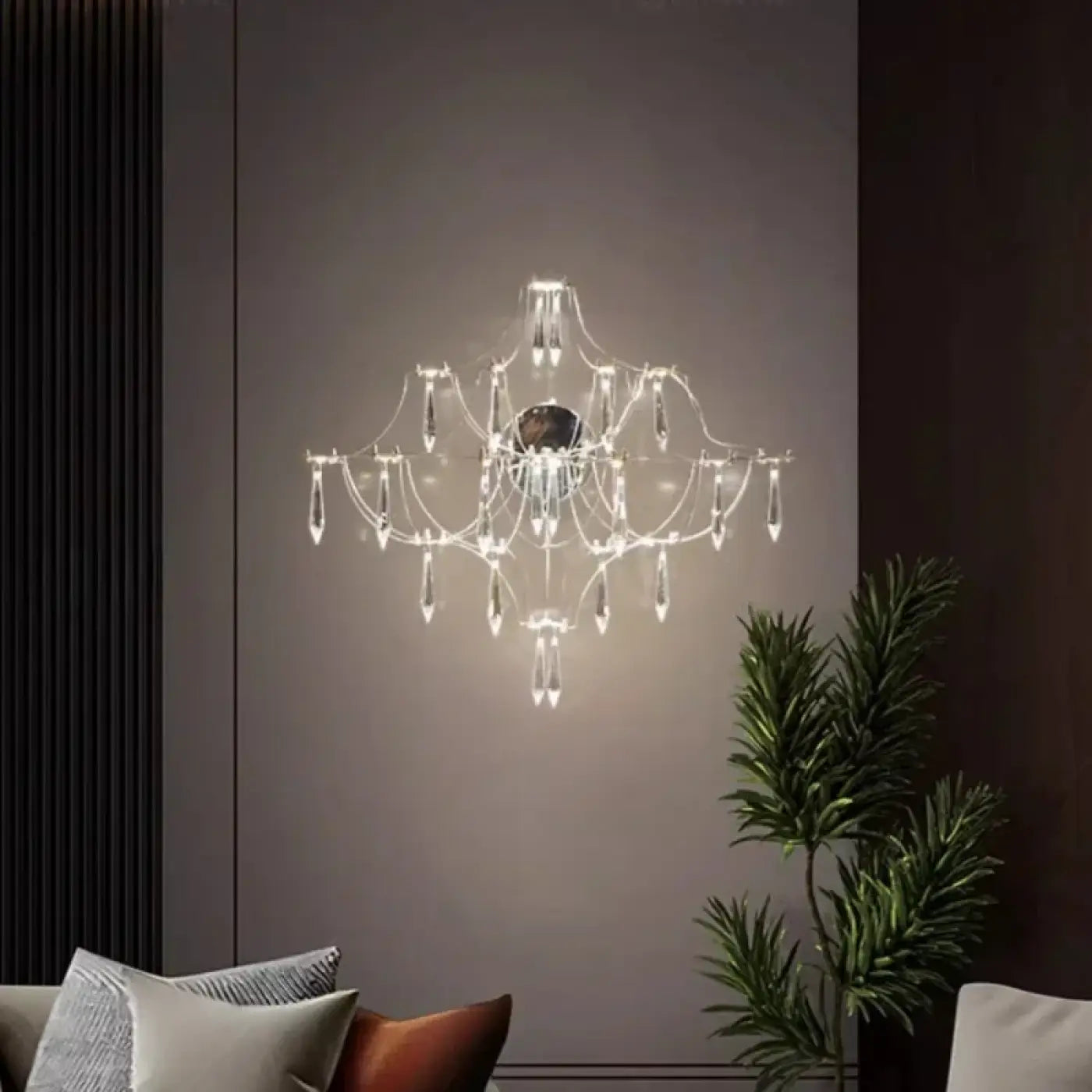 Applique murale LED dorée et argentée en métal dimmable — vue 1