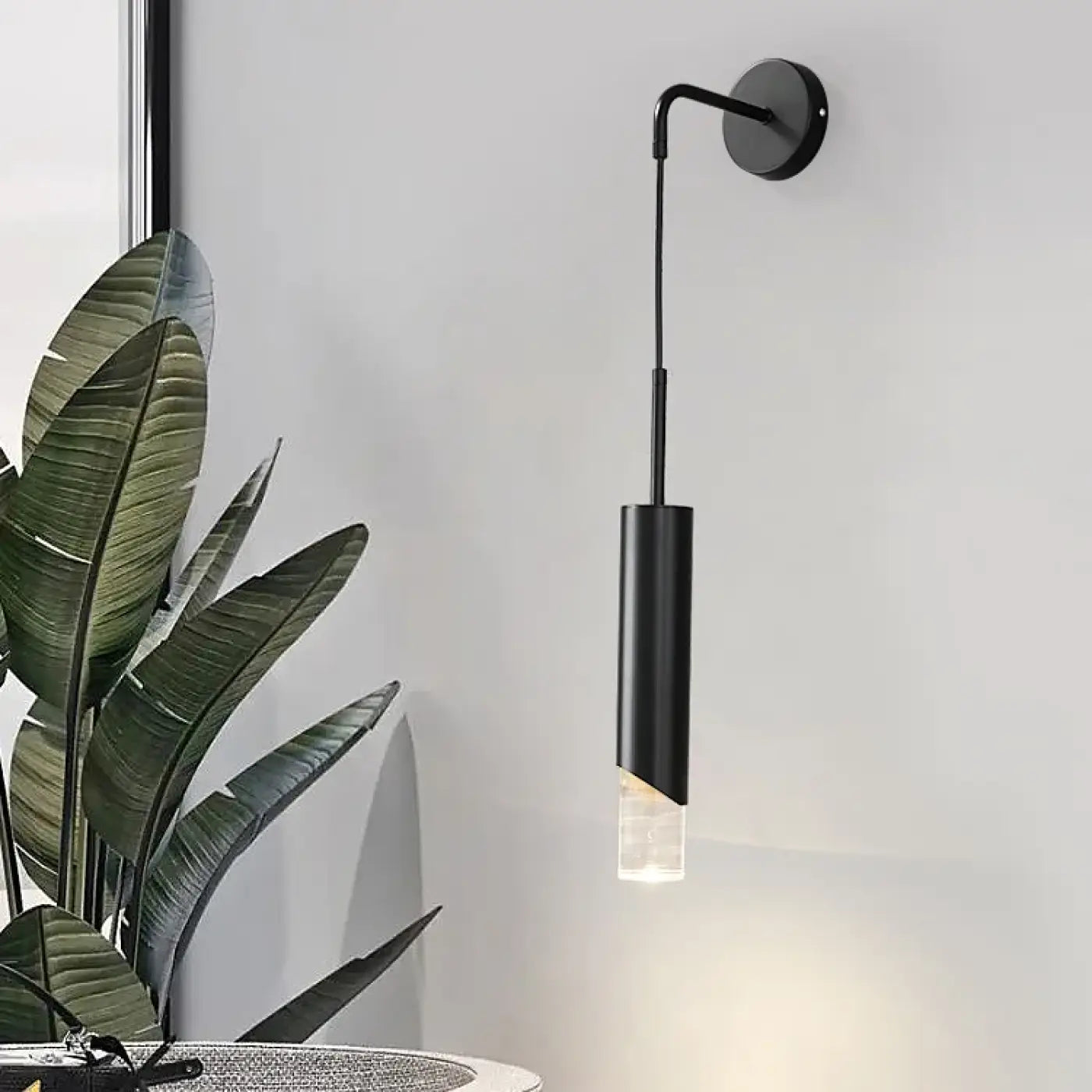 Applique murale LED dorée et noire tube suspendu — vue 1