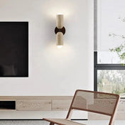 Applique murale LED double en bois et pierre scandinave — vue 2