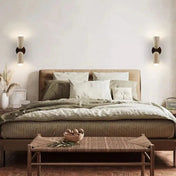 Applique murale LED double en bois et pierre scandinave — vue 4