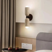 Applique murale LED double en bois et pierre scandinave — vue 6