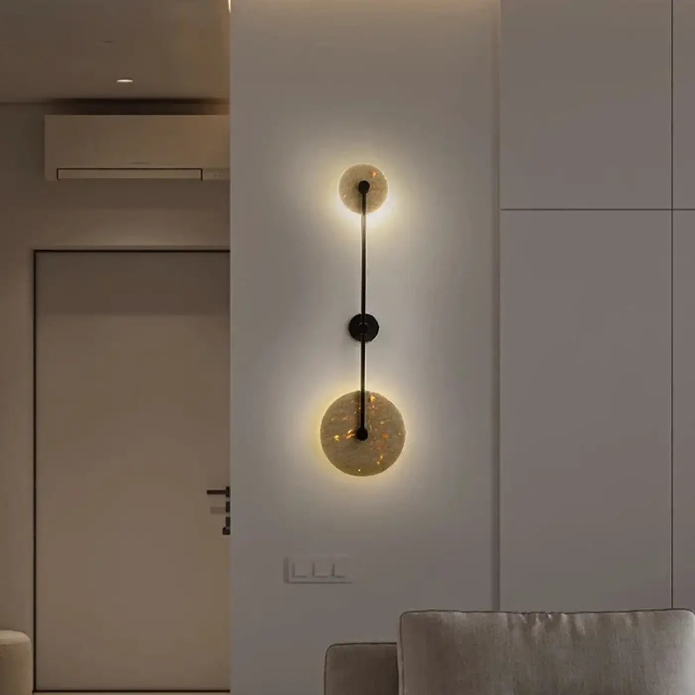 Applique murale LED double lumière dorée et noire — vue 1
