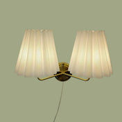 Applique murale LED double tissu plissé et métal doré — vue 2