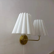 Applique murale LED double tissu plissé et métal doré — vue 6