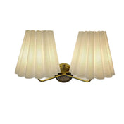 Applique murale LED double tissu plissé et métal doré — vue 7