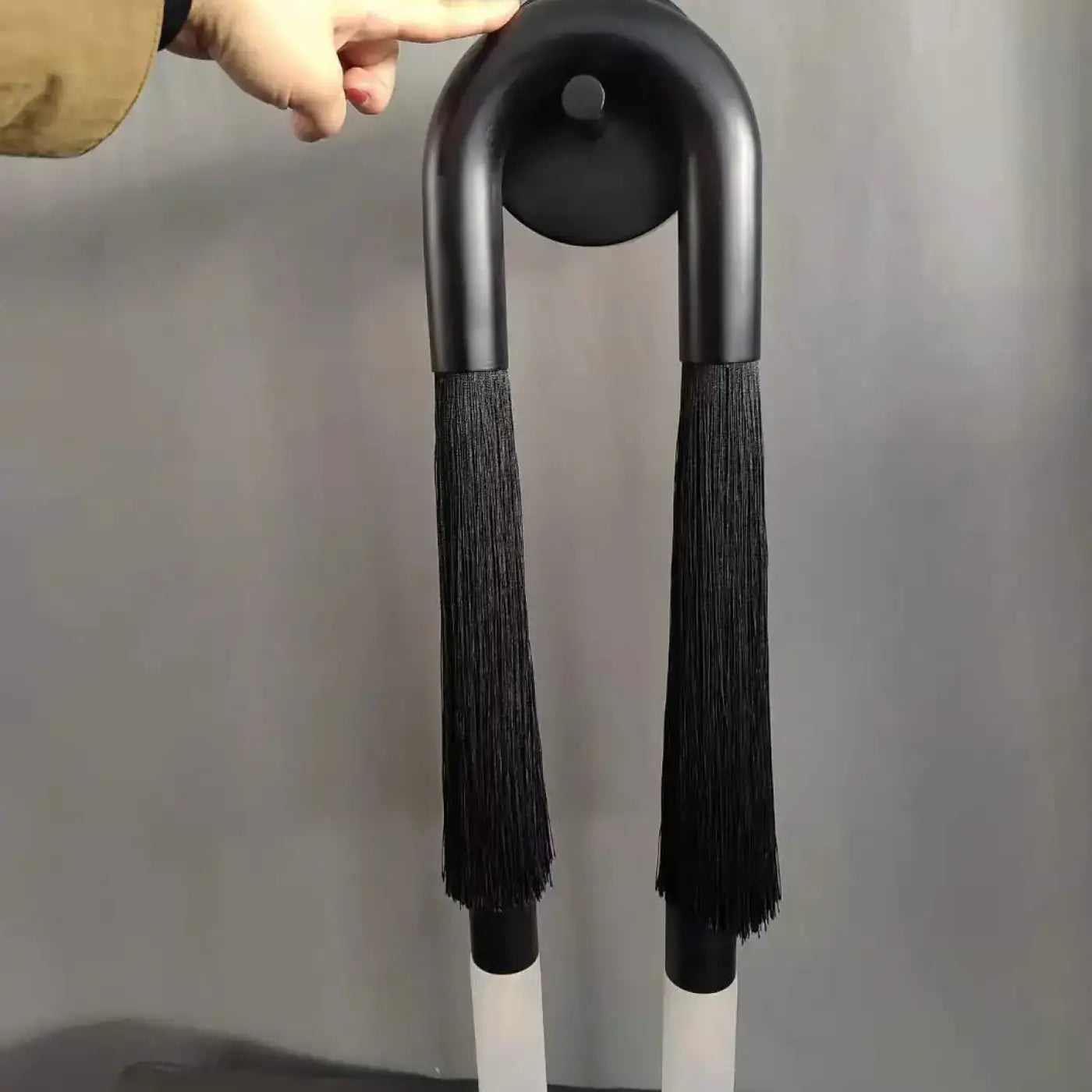 Applique murale LED double tube métal et tissu doré noir — vue 1