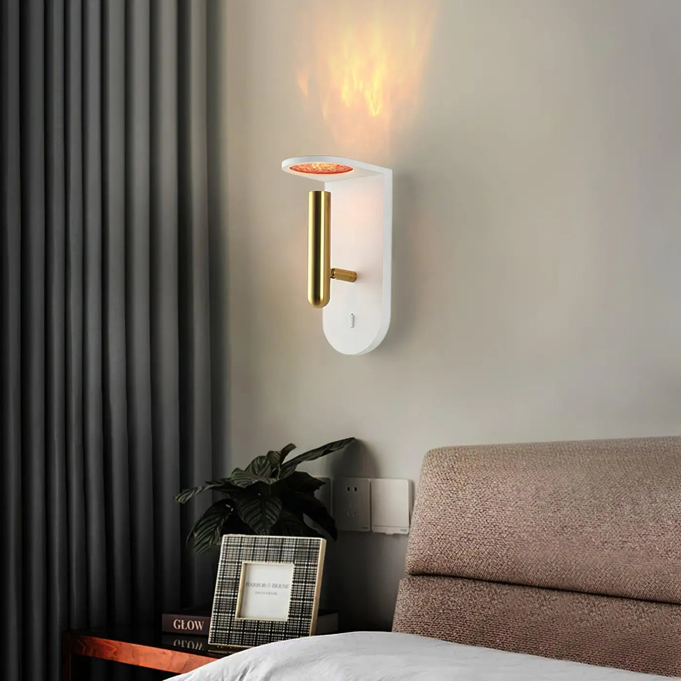 Applique murale LED effet flamme noire et blanche — vue 7