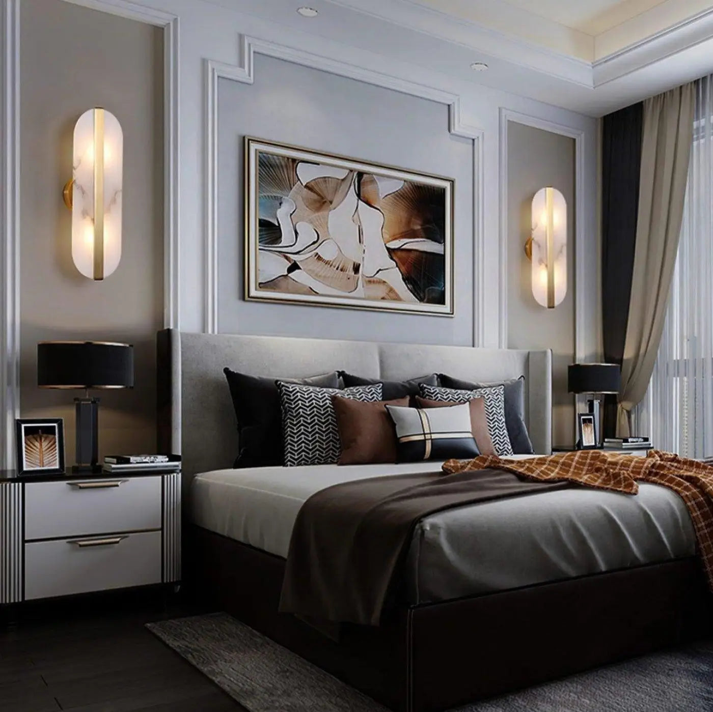 Applique murale LED en acrylique dorée style scandinave — vue 2