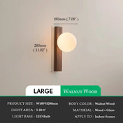 Applique murale LED en bois et boule de verre marron — vue 7