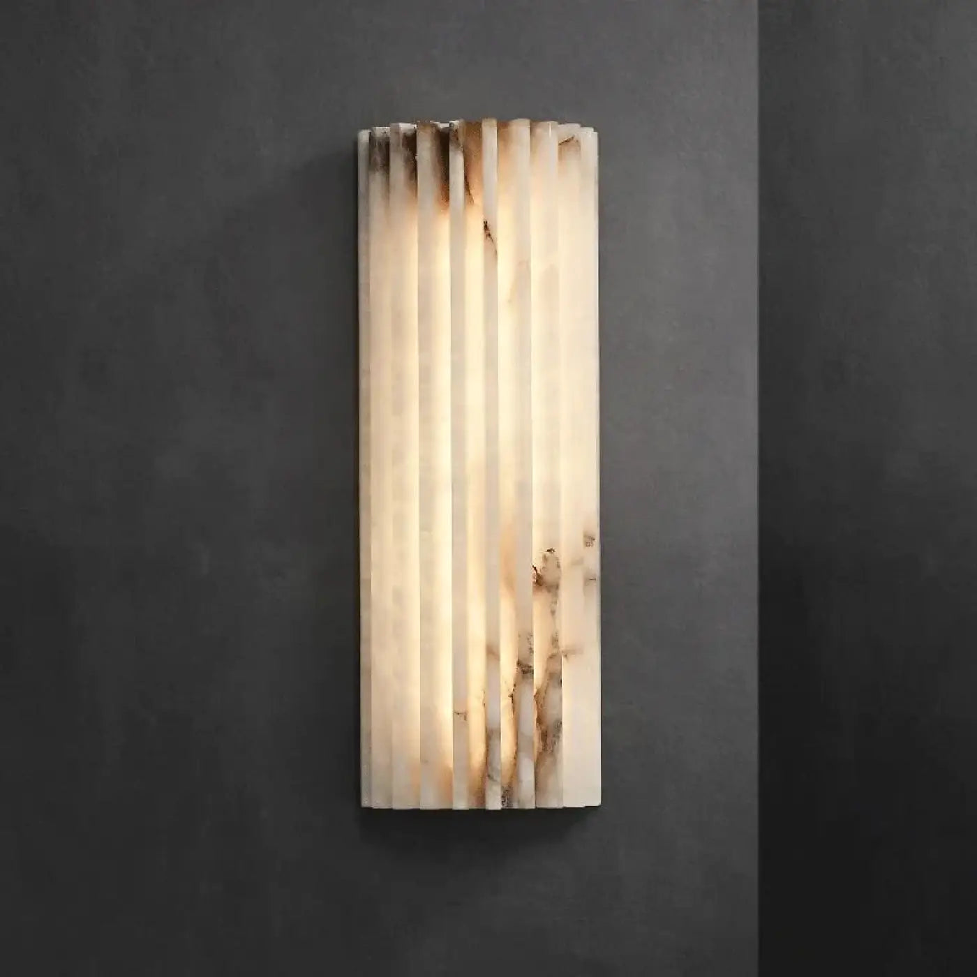 Applique murale LED en marbre blanc art déco à deux lumières — vue 1