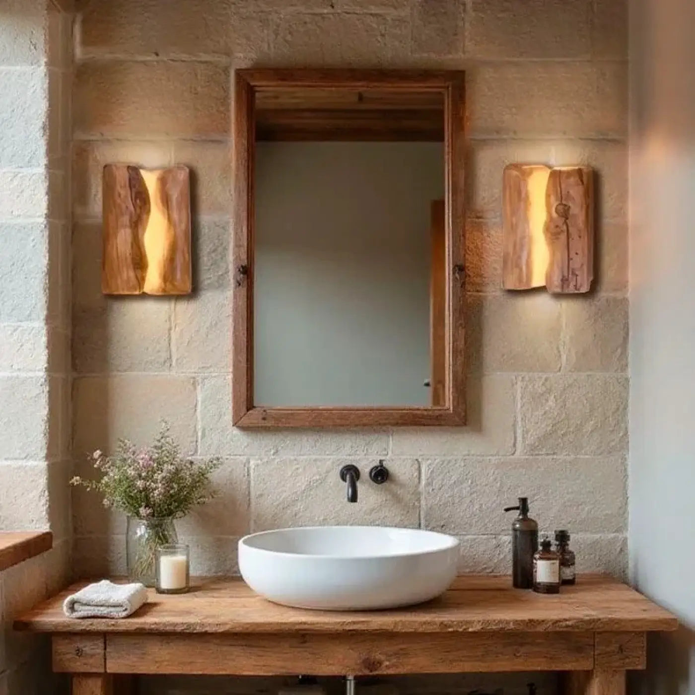 Applique murale LED en métal et acrylique marron clair — vue 2