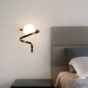 Applique murale LED en métal et verre noir et doré E27 — vue 5