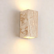Applique murale LED en pierre beige carrée minimaliste — vue 1