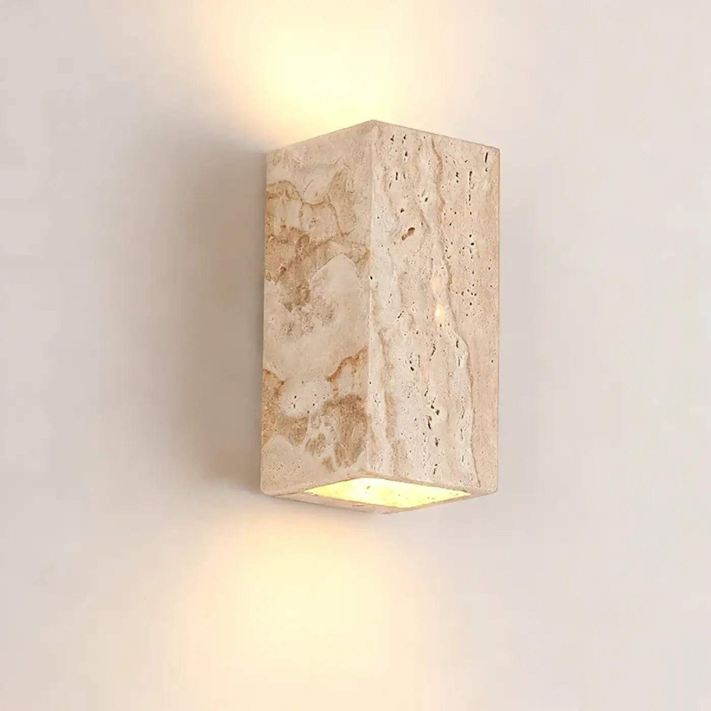 Applique murale LED en pierre beige carrée minimaliste — vue 5