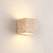 Applique murale LED en pierre beige carrée minimaliste — vue 6