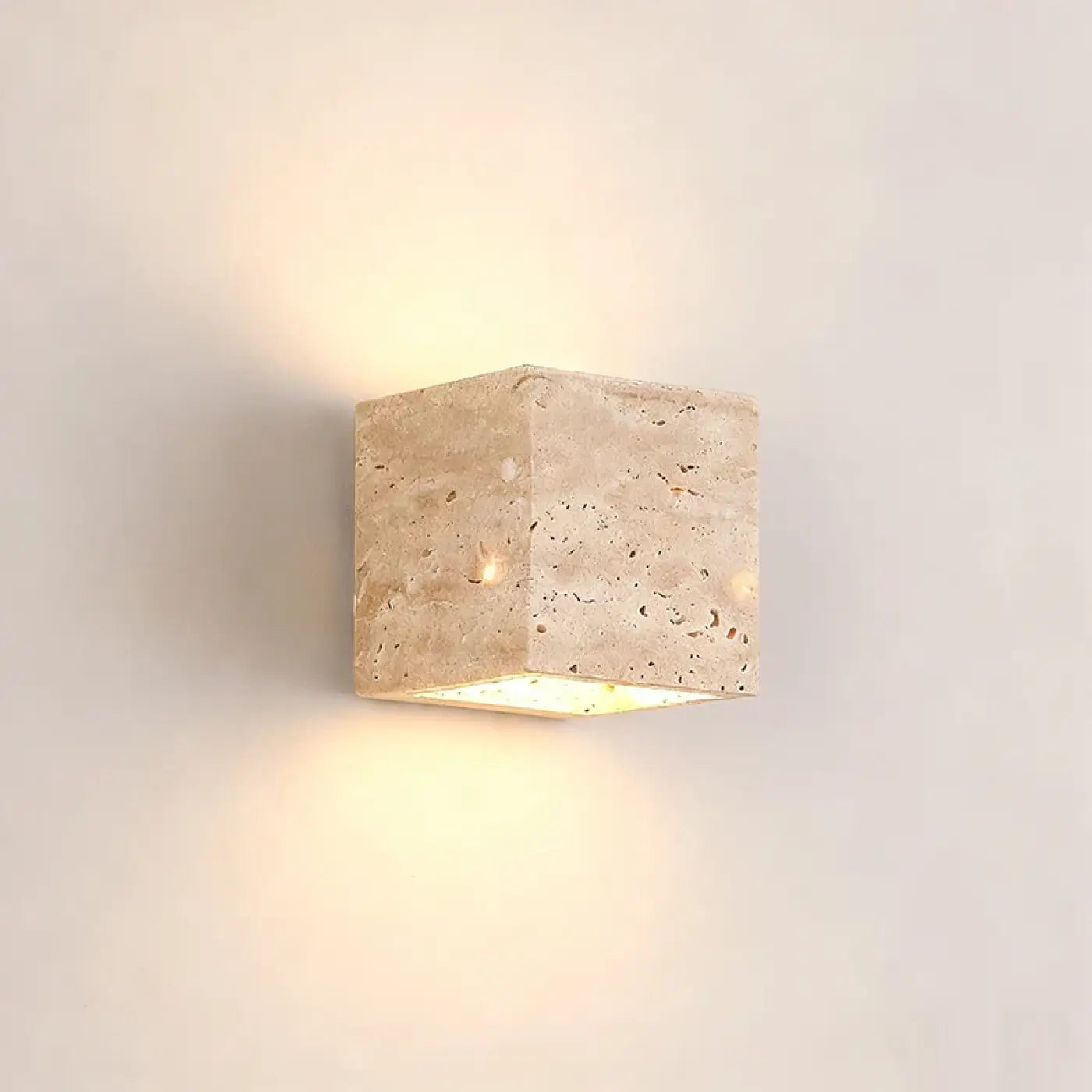 Applique murale LED en pierre beige carrée minimaliste — vue 7