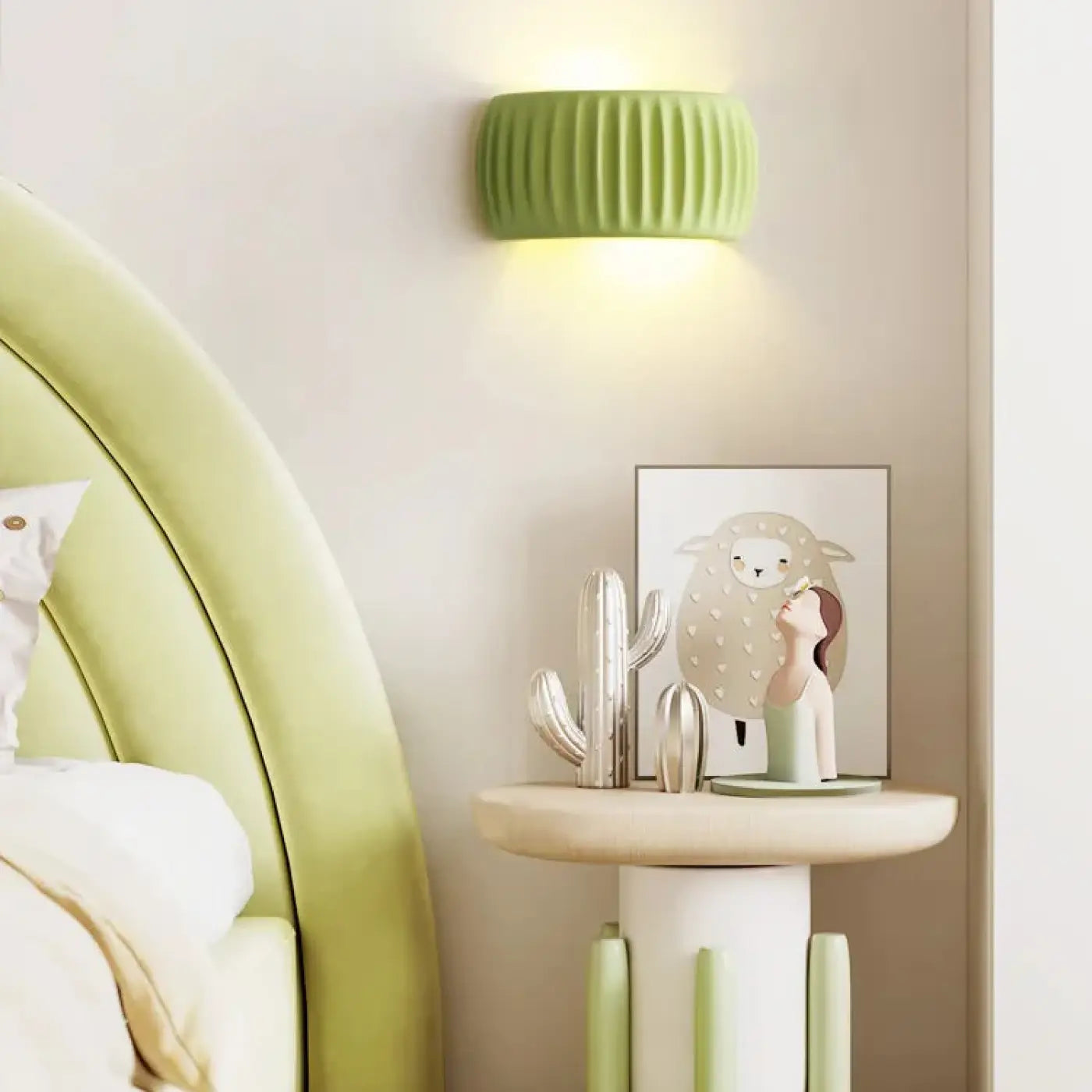 Applique murale LED en résine beige ronde — vue 7