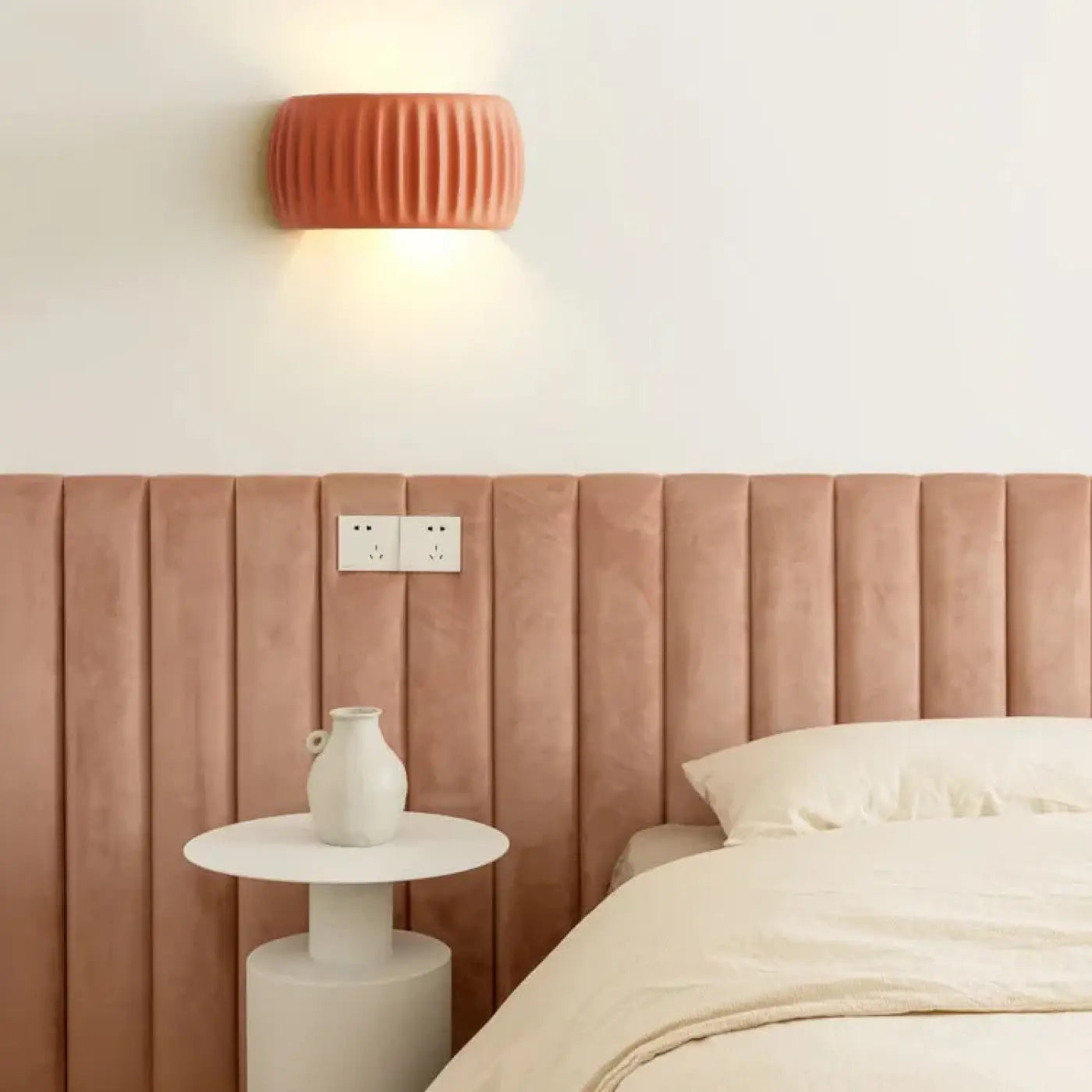 Applique murale LED en résine beige ronde — vue 8