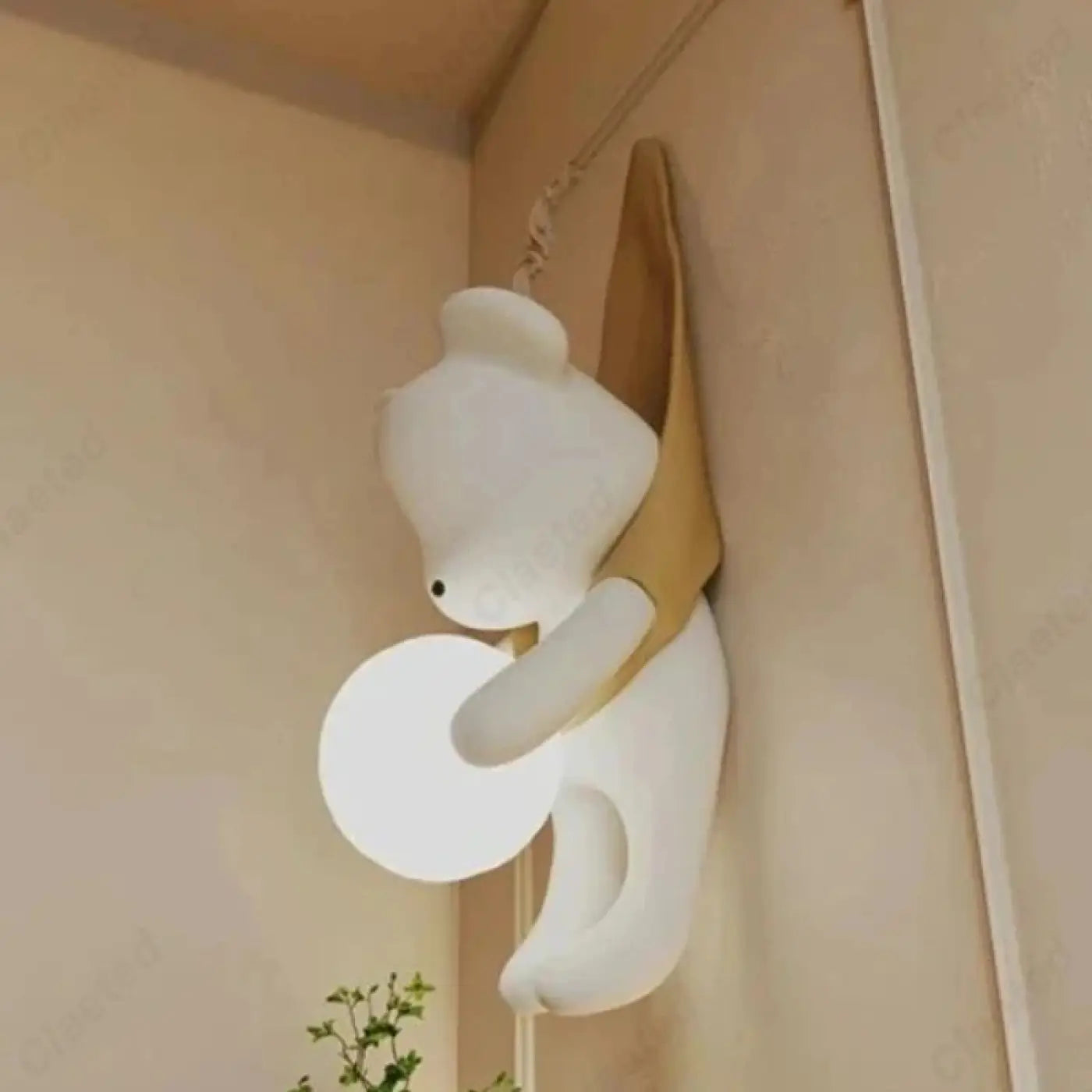Applique murale LED en résine jaune et rose originale — vue 1