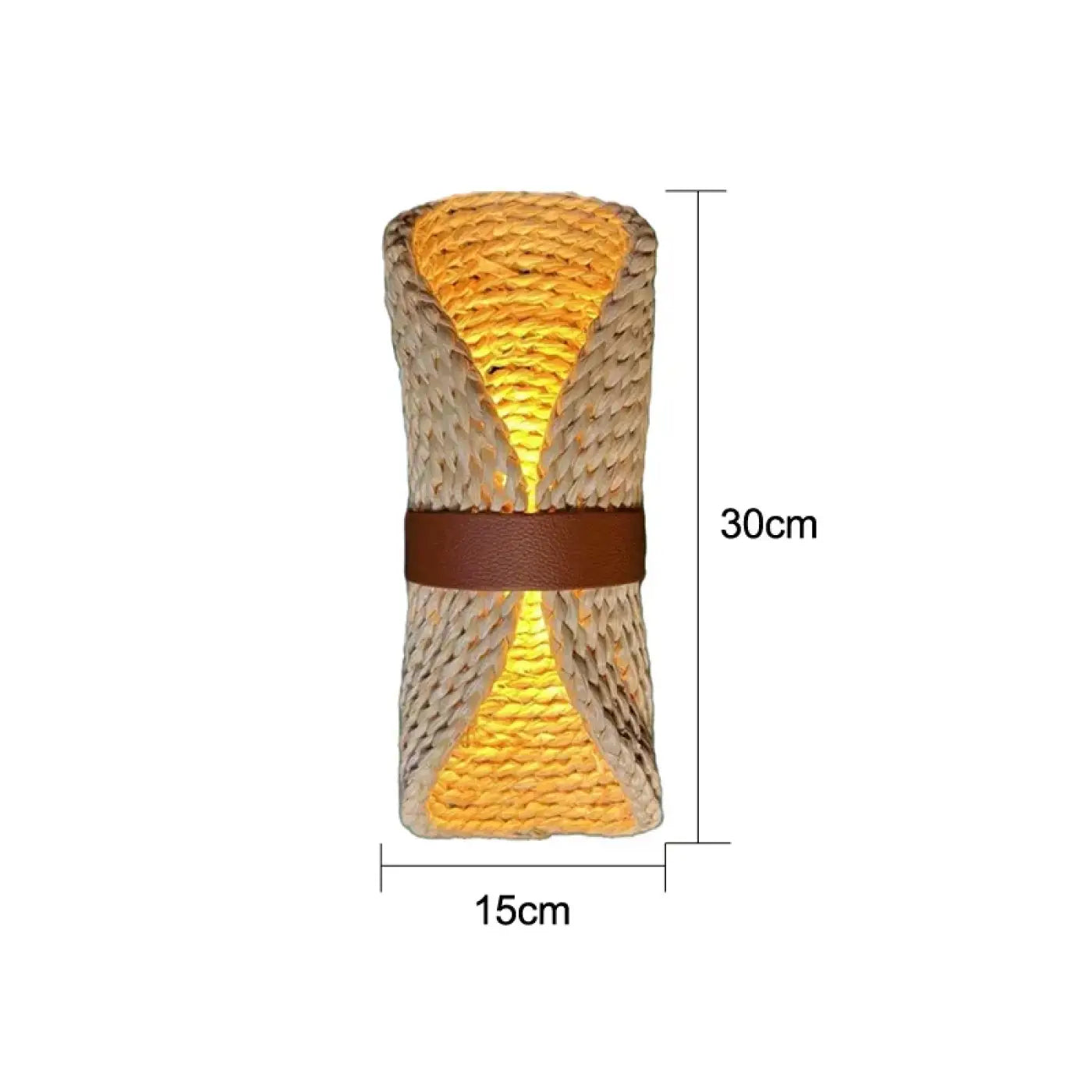 Applique murale LED en rotin tressé beige style scandinave — vue 6
