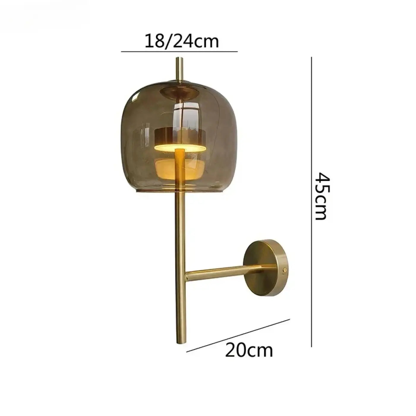 Applique murale LED en verre ambré IP65 style scandinave — vue 5