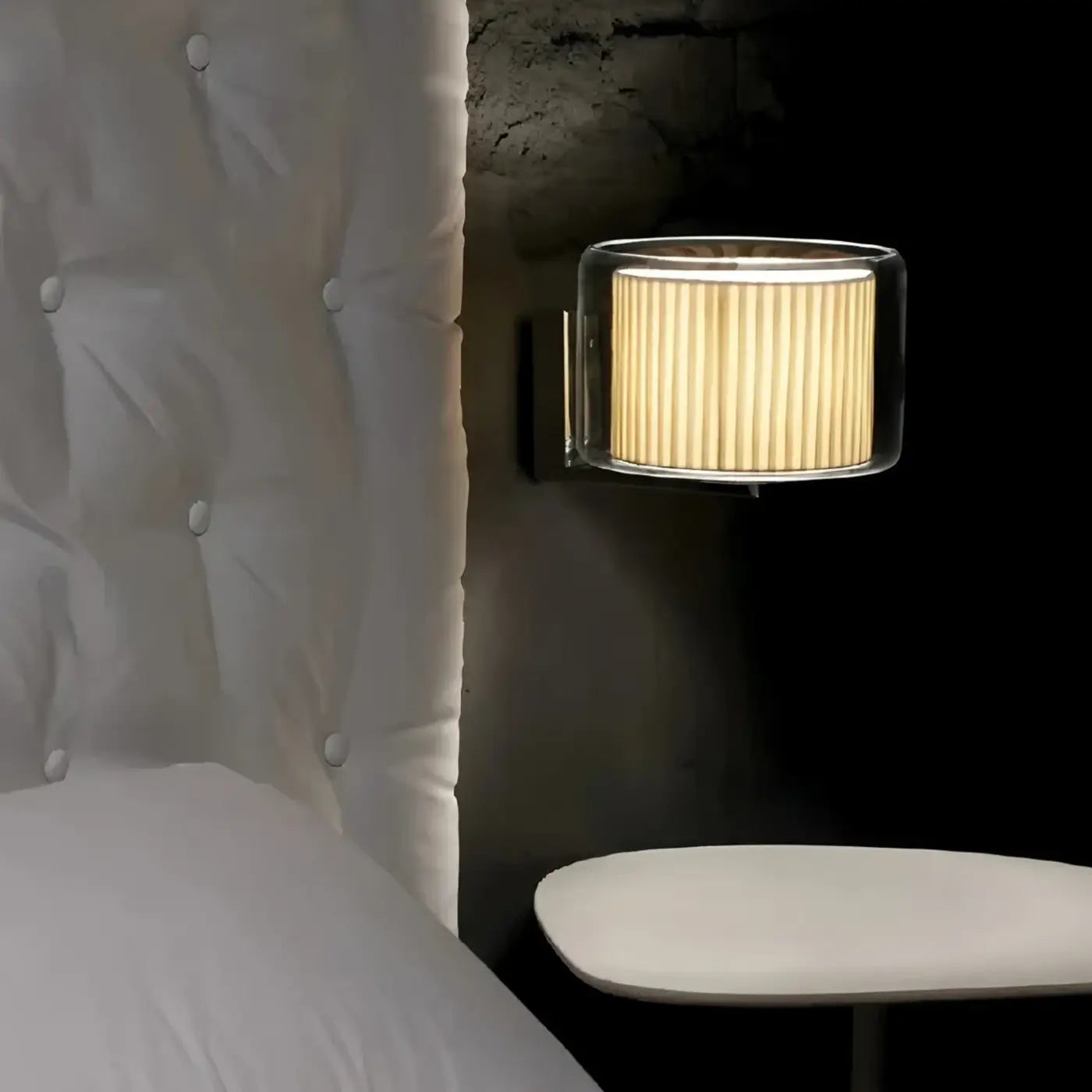 Applique murale LED en verre strié et métal doré — vue 6
