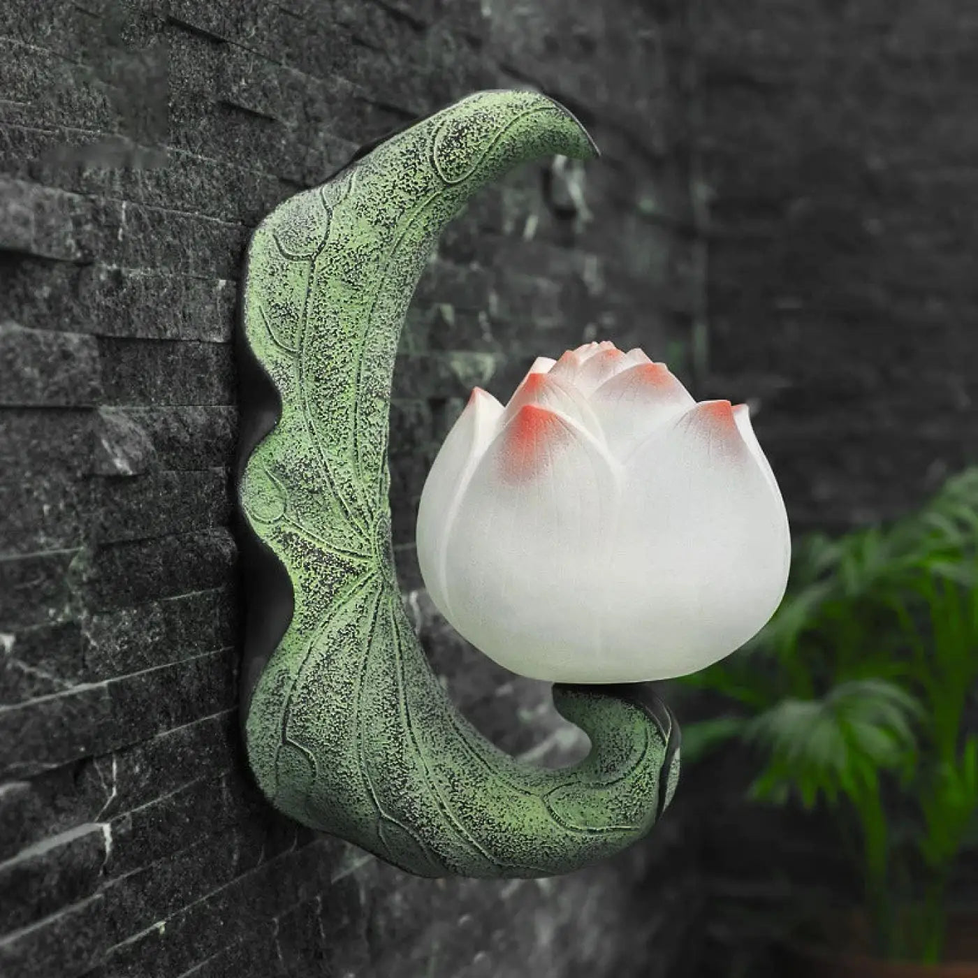 Applique murale LED fleur de lotus rose et vert E27 — vue 2