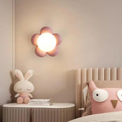 Applique murale LED fleur rose verre chambre enfant — vue 5
