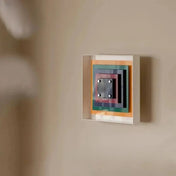 Applique murale LED géométrique en acrylique blanc et jaune — vue 5