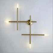 Applique murale LED géométrique noire et dorée en métal — vue 9
