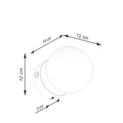 Applique murale LED globe en verre blanc design moderne — vue 10