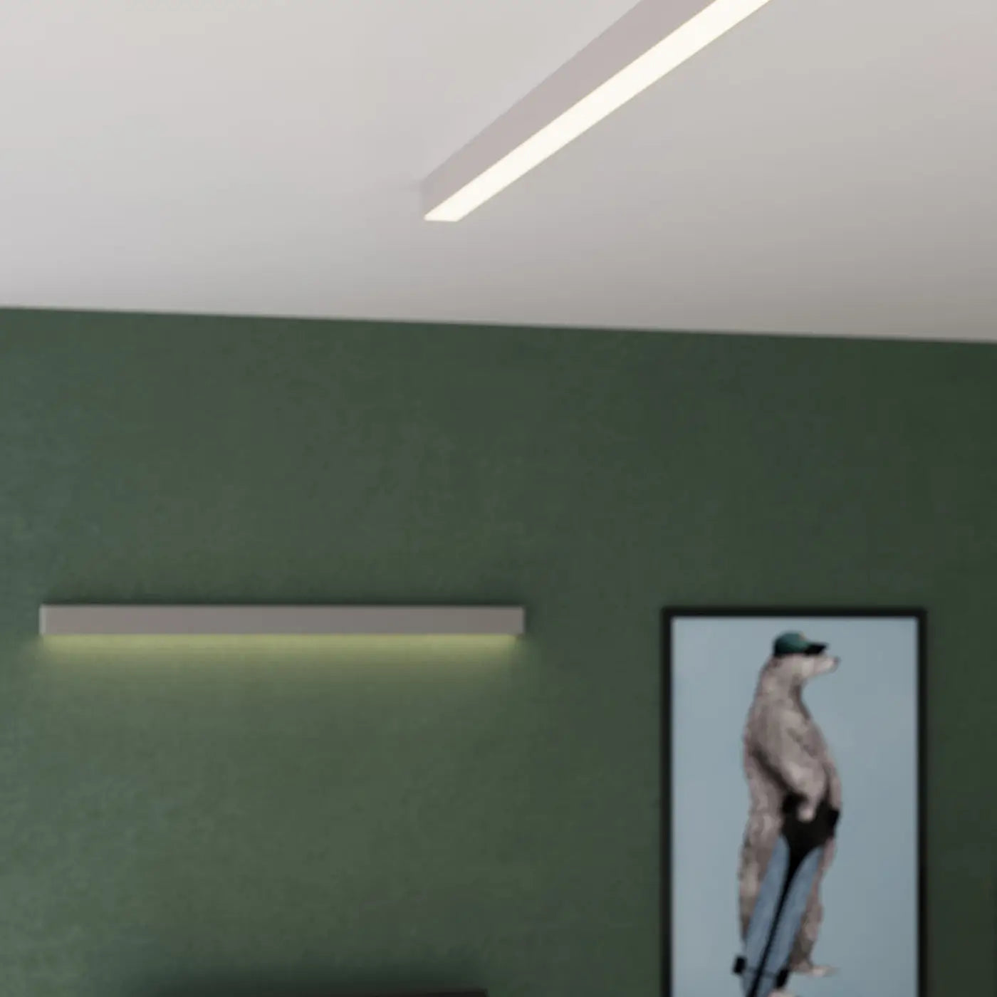 Applique murale LED linéaire gris béton minimaliste — vue 5