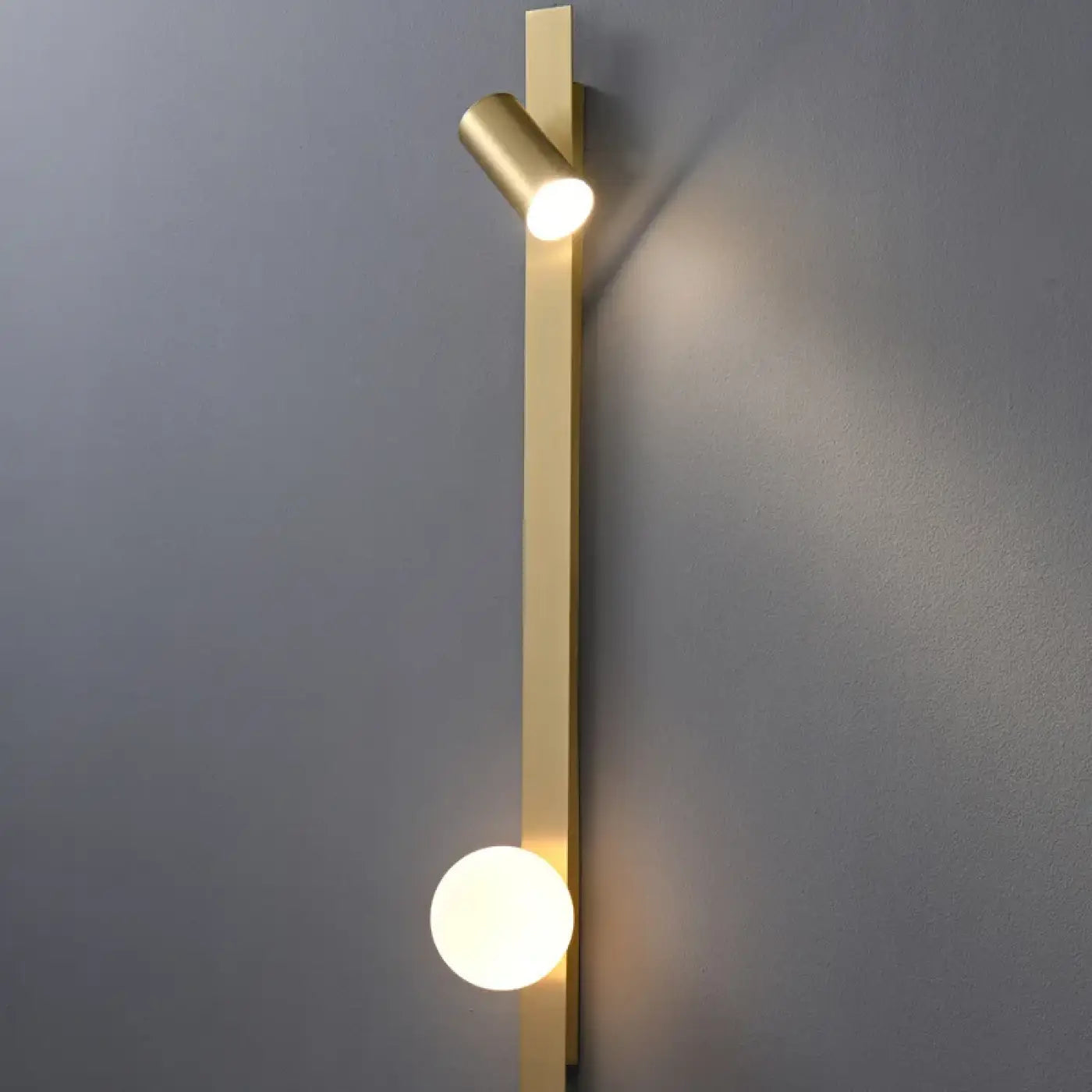 Applique murale LED linéaire noir et doré — vue 2