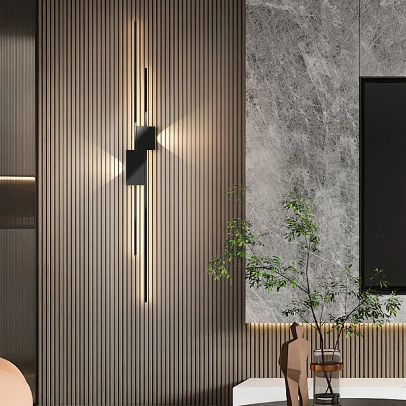 Applique murale LED linéaire noire et blanche — vue 2