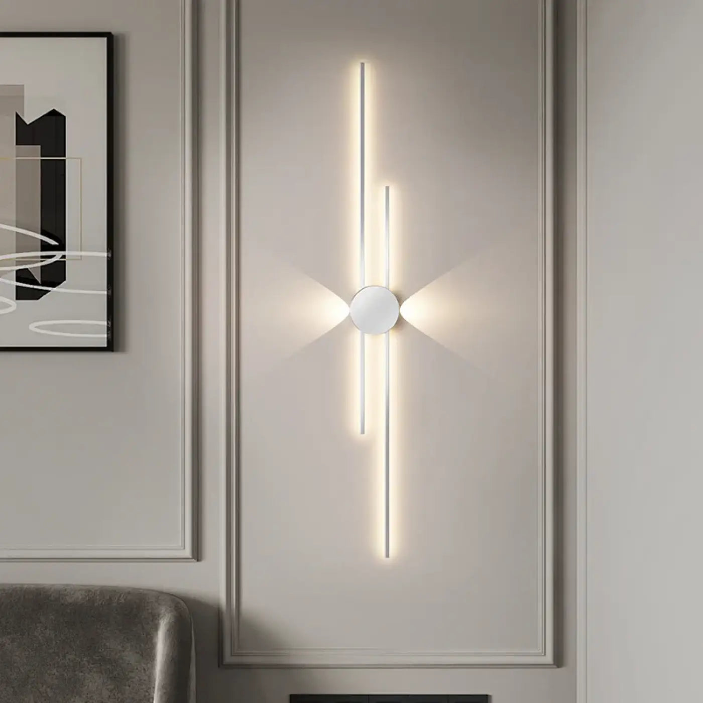 Applique murale LED linéaire noire et blanche — vue 23
