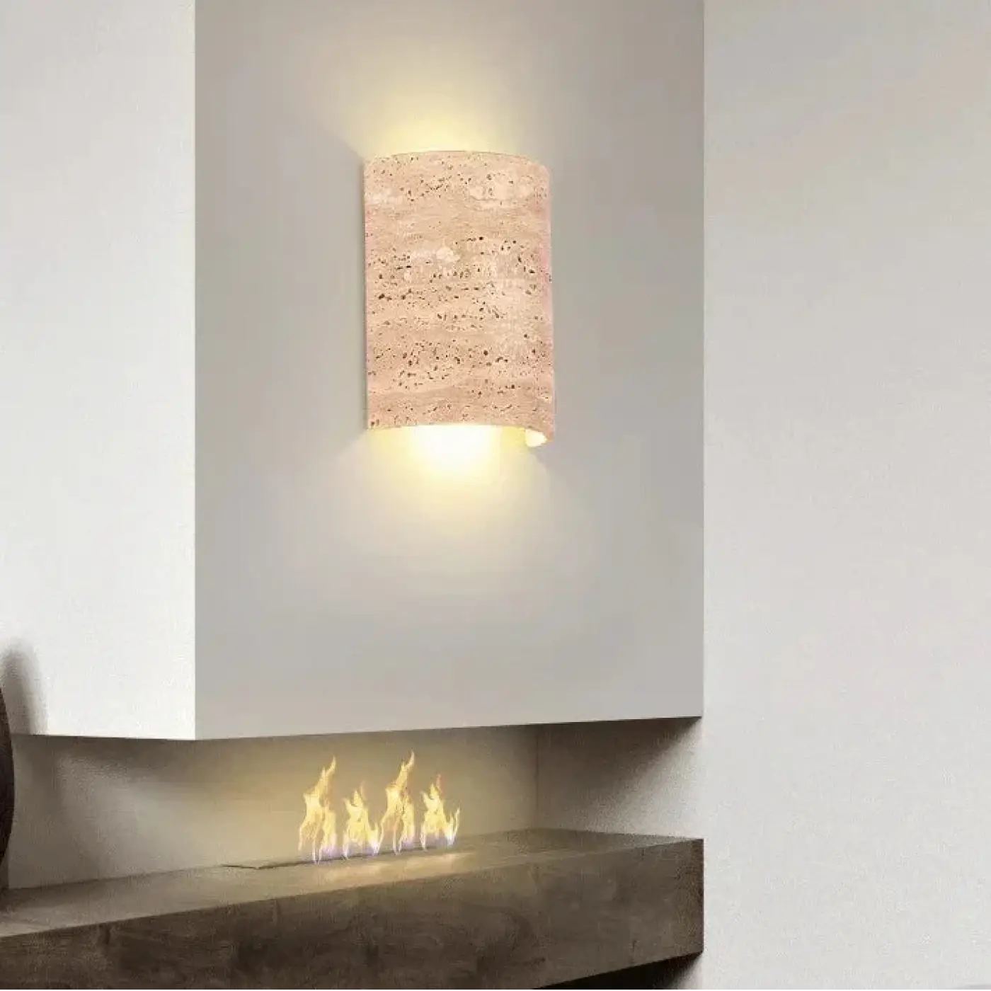 Applique murale LED marbre beige et métal vintage 10 W — vue 2