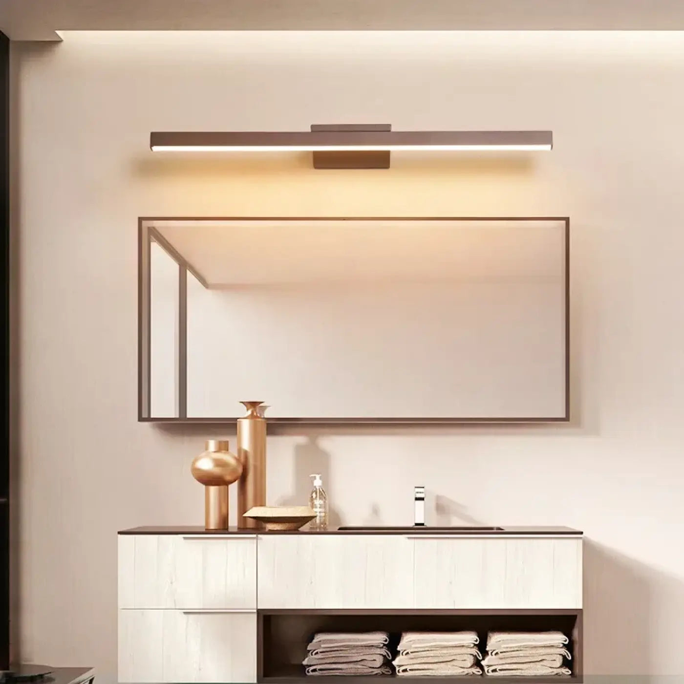 Applique murale LED marron linéaire en aluminium — vue 2
