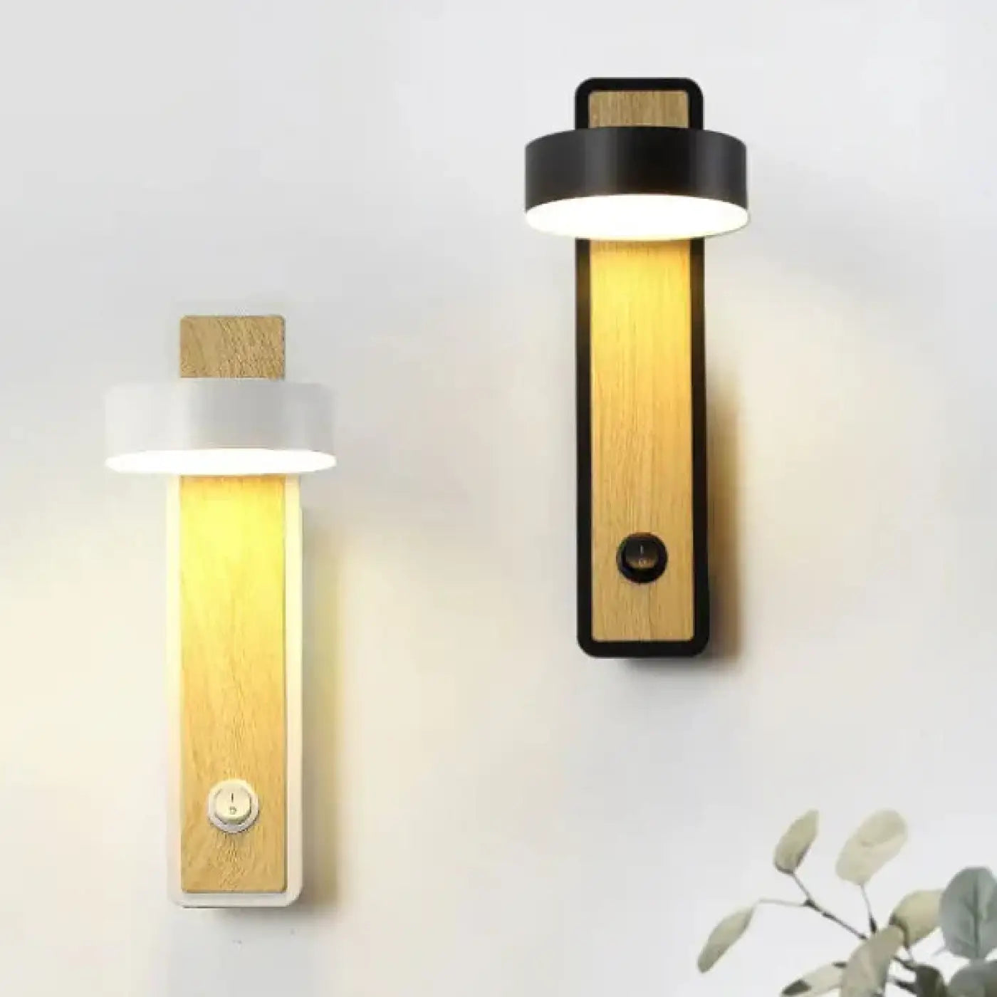 Applique murale LED minimaliste en aluminium noir et blanc — vue 1