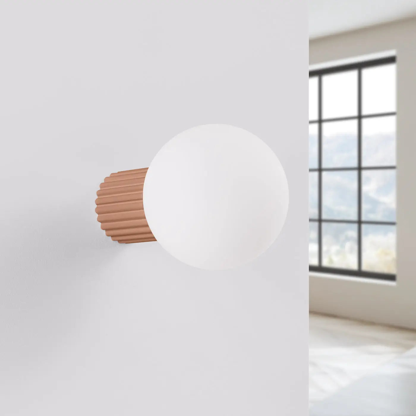 Applique murale LED moka globe opalin blanc chaud — vue 2