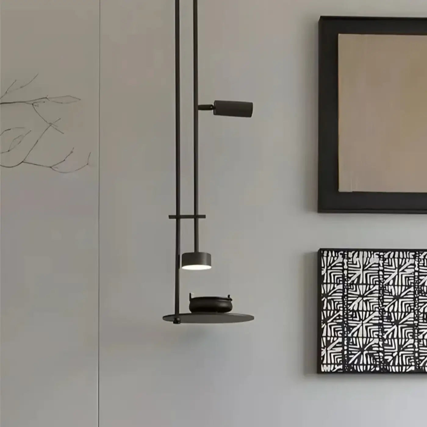 Applique murale LED noire acrylique et métal design vertical — vue 2