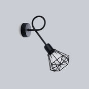 Applique murale LED noire cage géométrique style industriel — vue 2