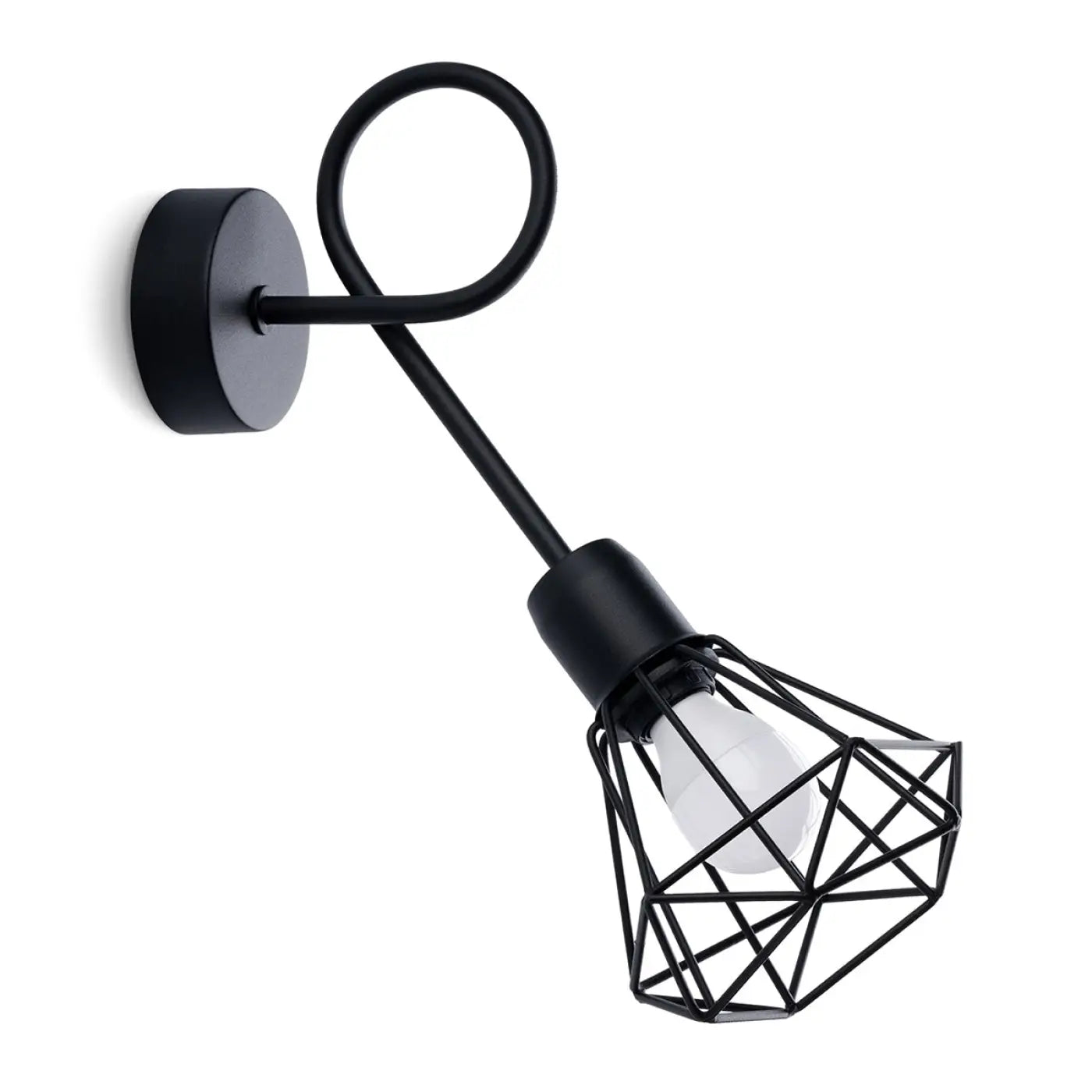 Applique murale LED noire cage géométrique style industriel — vue 4
