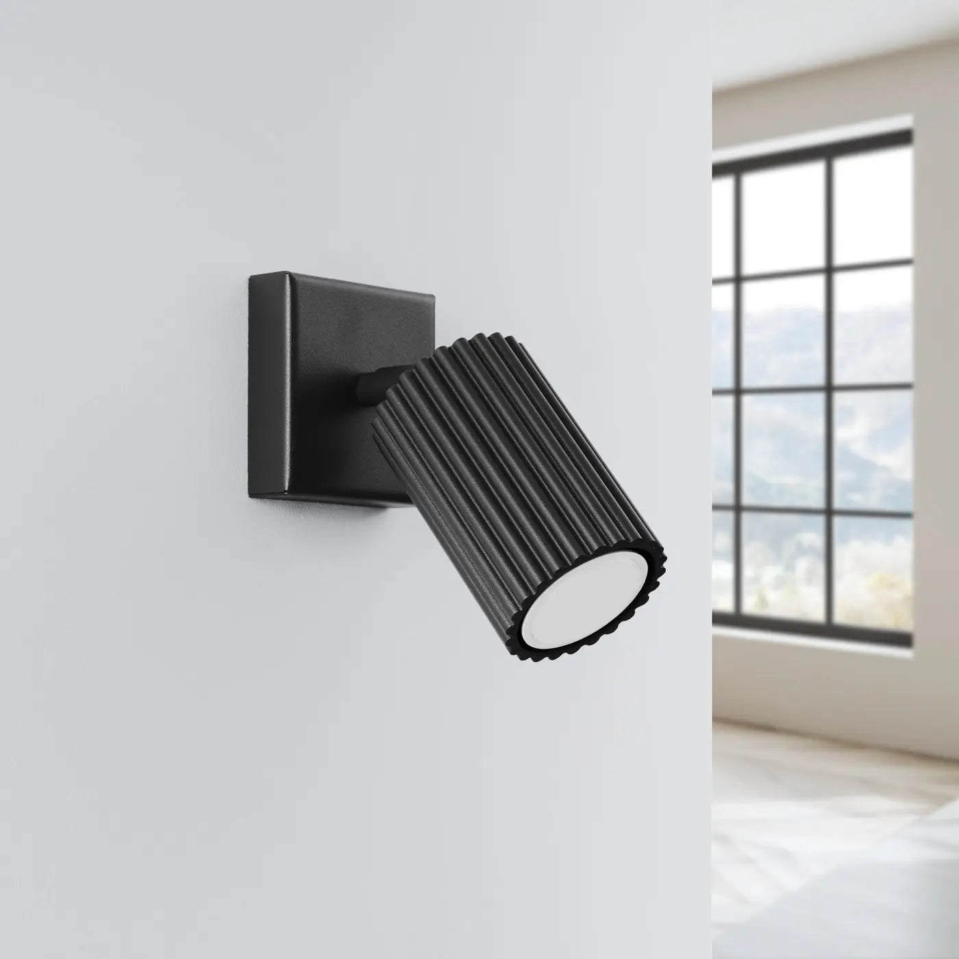 Applique murale LED noire cylindrique en aluminium GU10 — vue 2