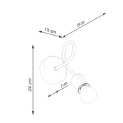 Applique murale LED noire en bois et métal blanc chaud — vue 13