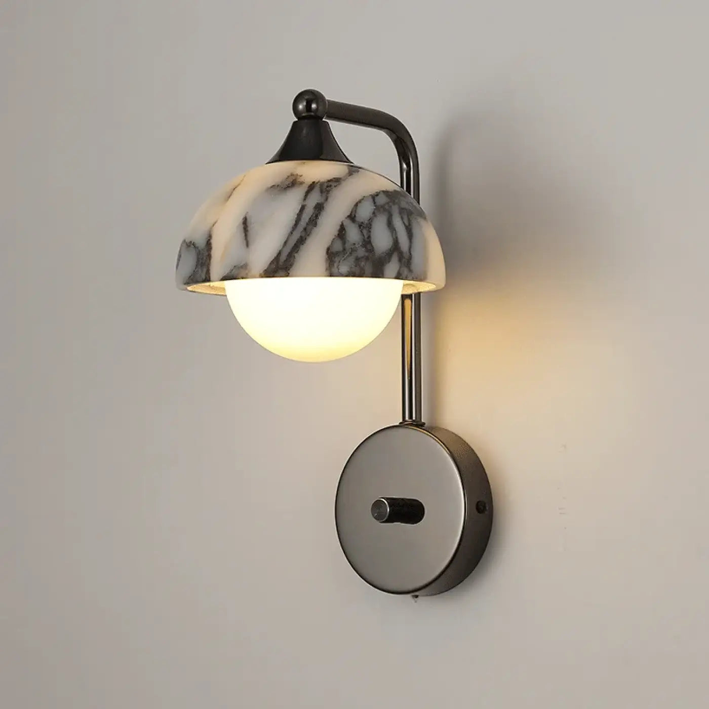 Applique murale LED noire en métal et marbre pour salon — vue 2