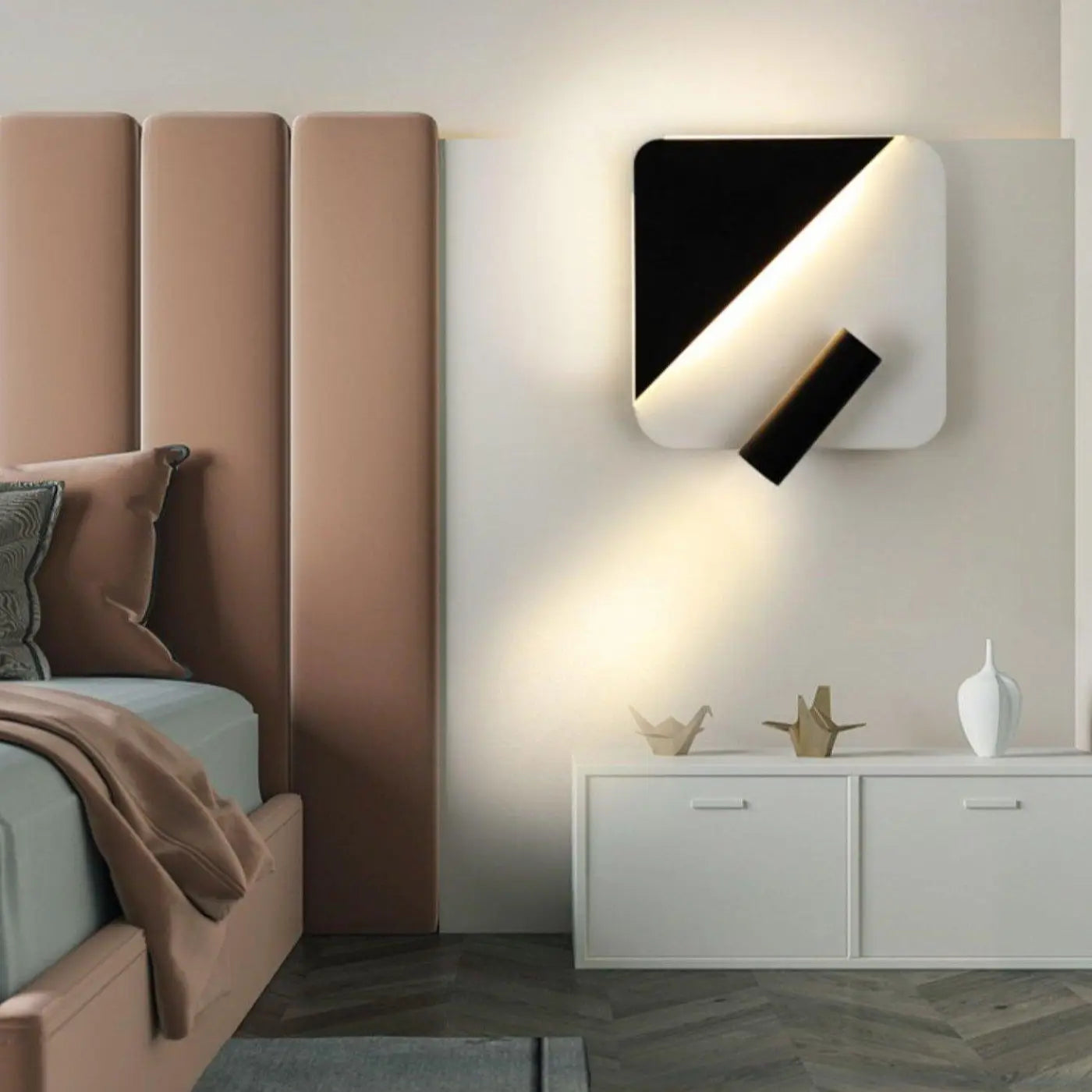 Applique murale LED noire et blanche à 3 lumières — vue 1