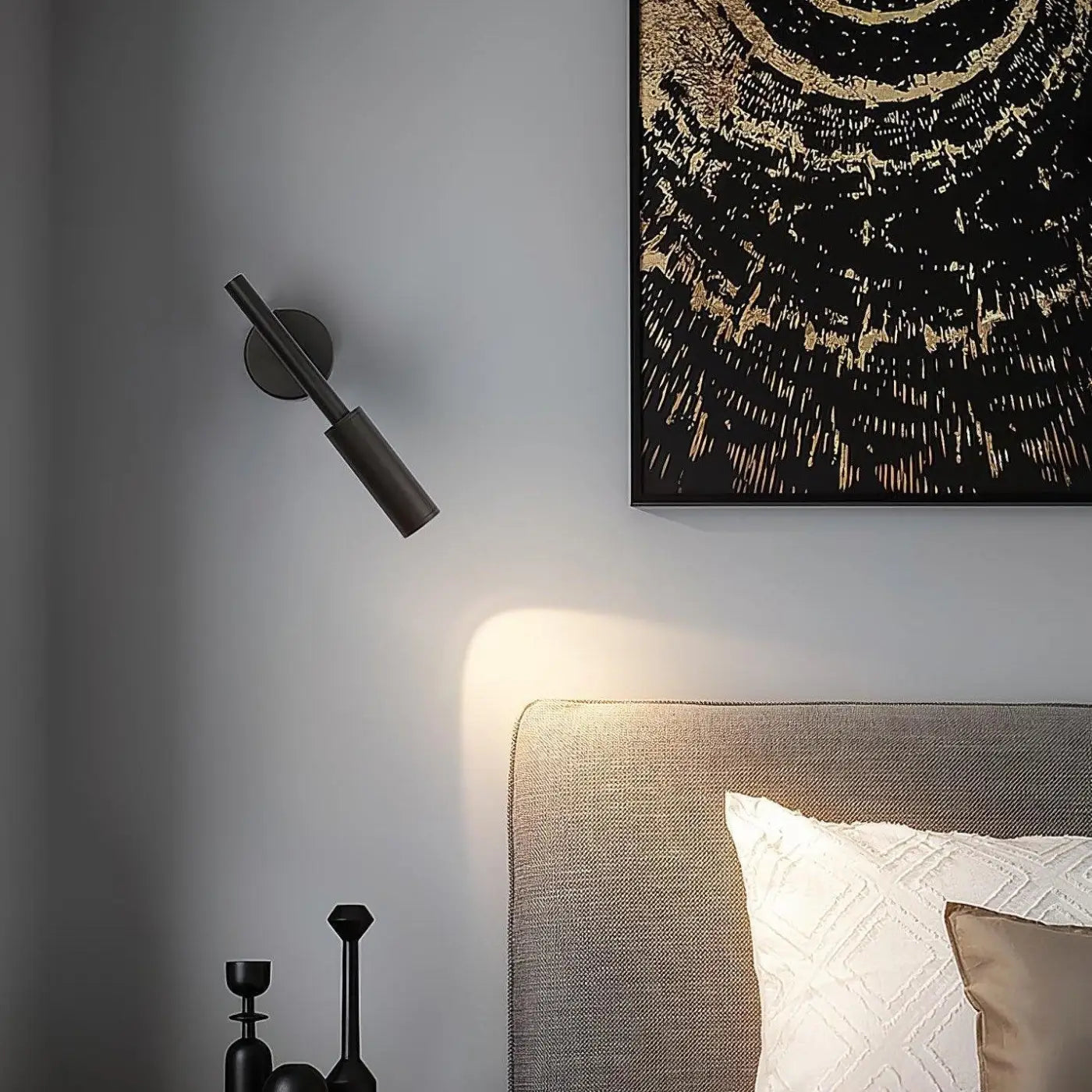 Applique murale LED noire et blanche en aluminium design — vue 1